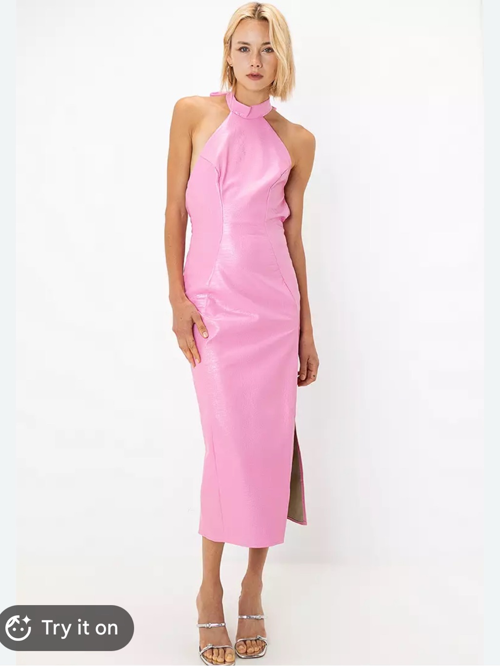 Asos Pink Halter Maxi Dress